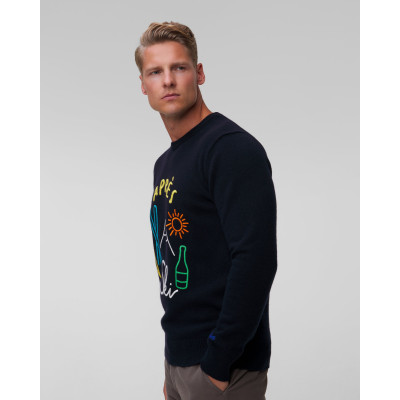 Pull en laine bleu marine pour hommes MC2 Saint Barth Heron