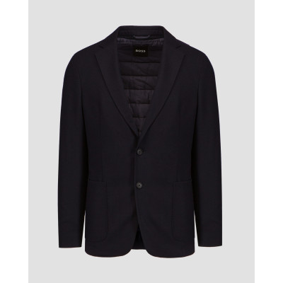 Blazer blu scuro con lana da uomo Hugo Boss P Hanry