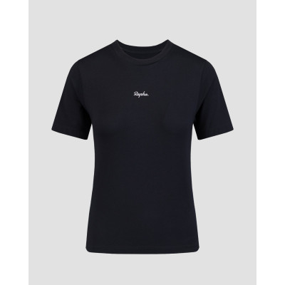 T-shirt nera in cotone da donna Rapha