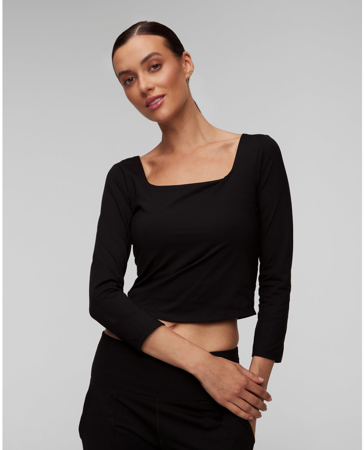 Women's black crop top Deha