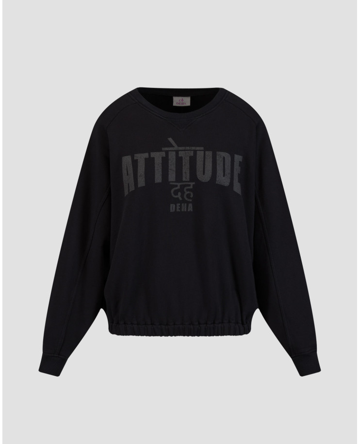 Sweat-shirt noire pour femmes Deha crop