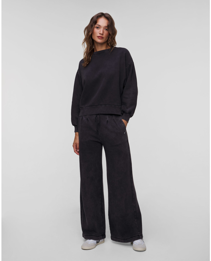 Pantalon de survêtement palazzo noir pour femmes Deha