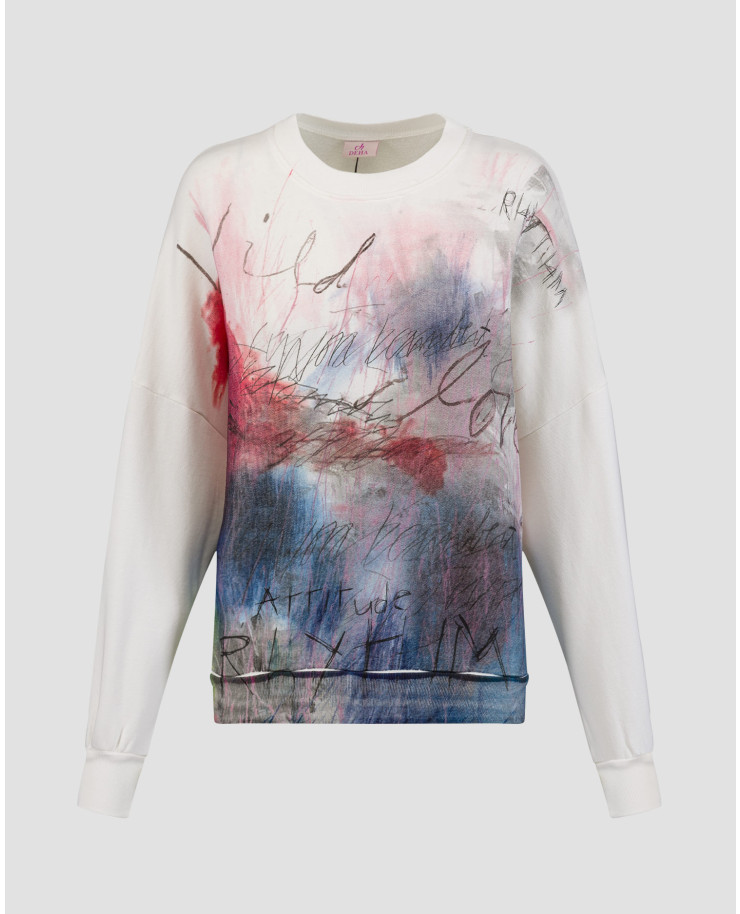 Sweat-shirt imprimé blanc pour femmes Deha