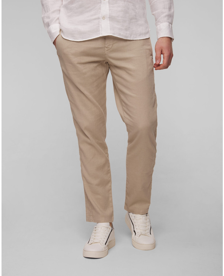 Men’s beige linen trousers BOGNER Riley-G5