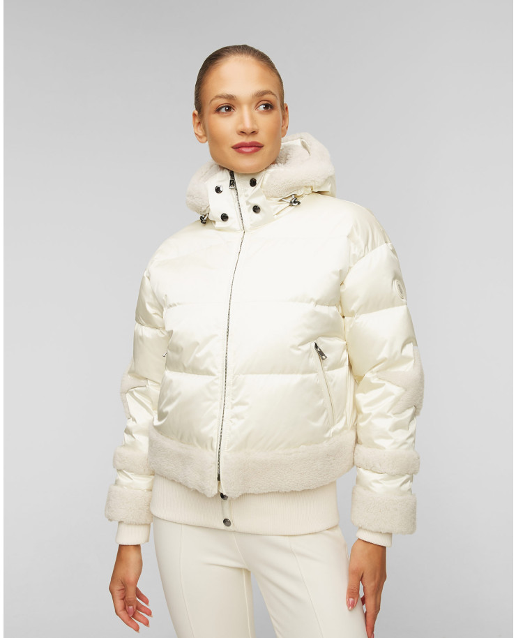 Women’s white down jacket with lambskin BOGNER Mia-Ld