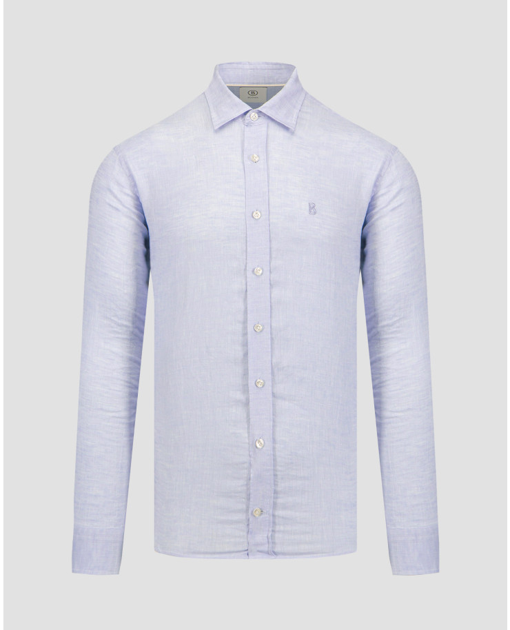 Chemise en lin bleu pour hommes BOGNER Timi