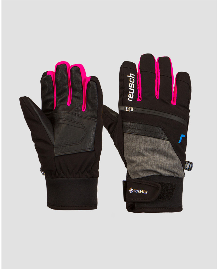 Gants noirs et roses pour enfants Reusch Travis GORE-TEX 