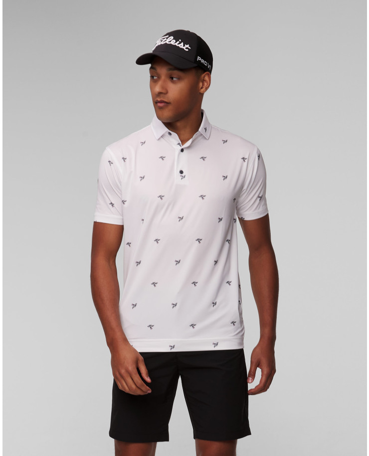 Polo blanc pour hommes FootJoy Eu Thistle Prt Lisle