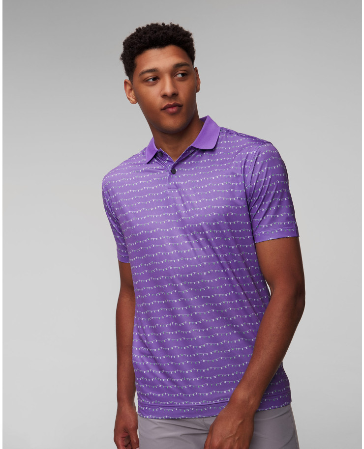 Fioletowe polo męskie FootJoy Eu Thistle Prt Lisle