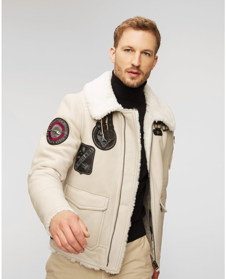 Veste en cuir pour hommes Aeronautica Militare