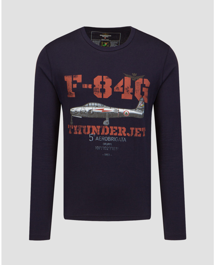 Aeronautica Militare Marineblaues Herren-Longsleeve