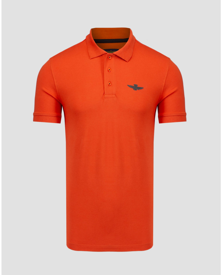 Polo orange pour hommes Aeronautica Militare