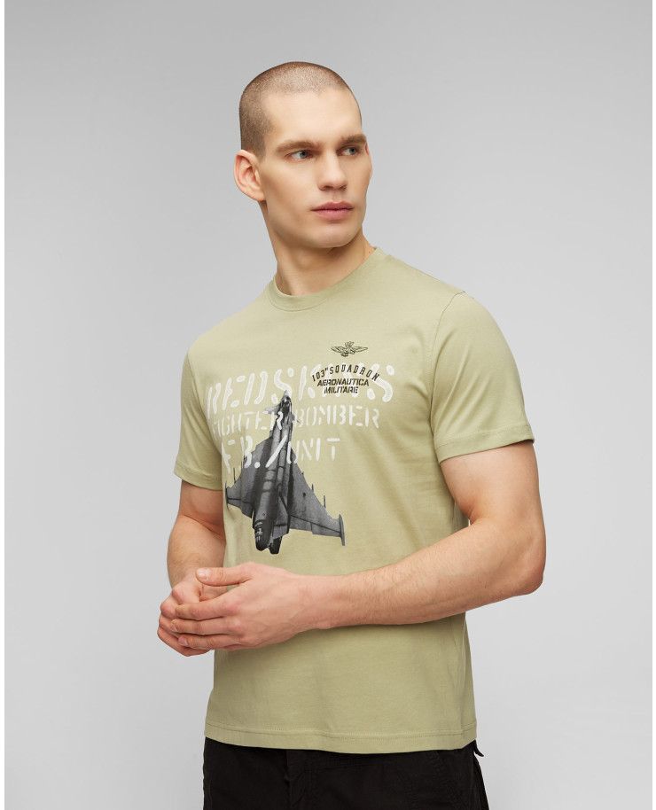 Zielony T-shirt męski Aeronautica Militare