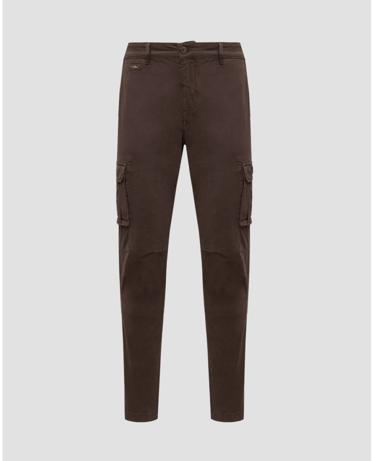 Pantaloni cargo marroni da uomo Aeronautica Militare