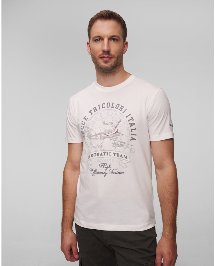 T-shirt blanc pour hommes Aeronautica Militare 