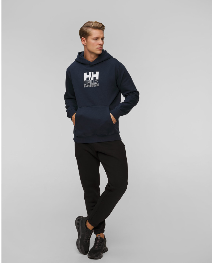 Pánska tmavomodrá mikina Helly Hansen Cotton Fleece Graphic Hoodie