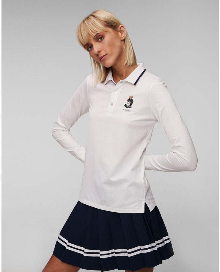 Polo bianca a maniche lunghe da donna Ralph Lauren RLX Golf