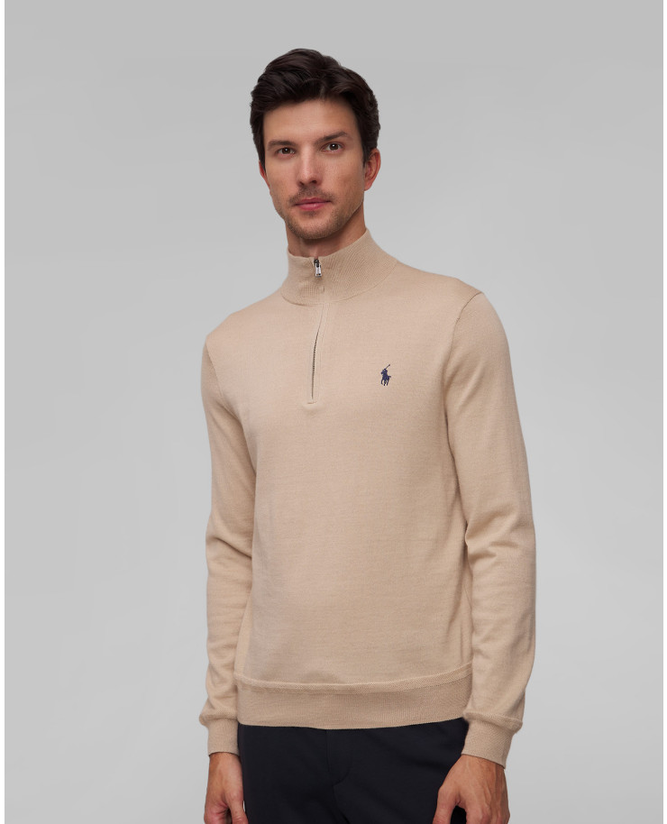 Pull en laine beige pour hommes Polo Ralph Lauren