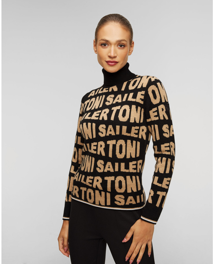 Pull en laine noir pour femmes Toni Sailer Suse