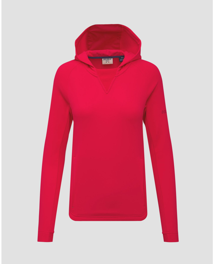 Felpa rossa con cappuccio da donna Dolomite Latemar Fleece