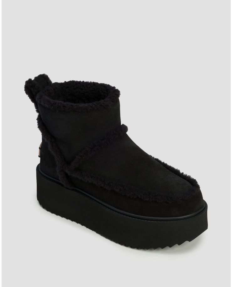 Černé dámské zimní boty Inuikii x Coccinelle Classic Low Shearling