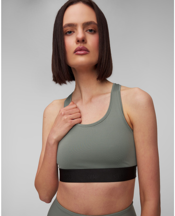 Soutien-gorge de sport vert pour femmes Casall Graphic Sports Bra