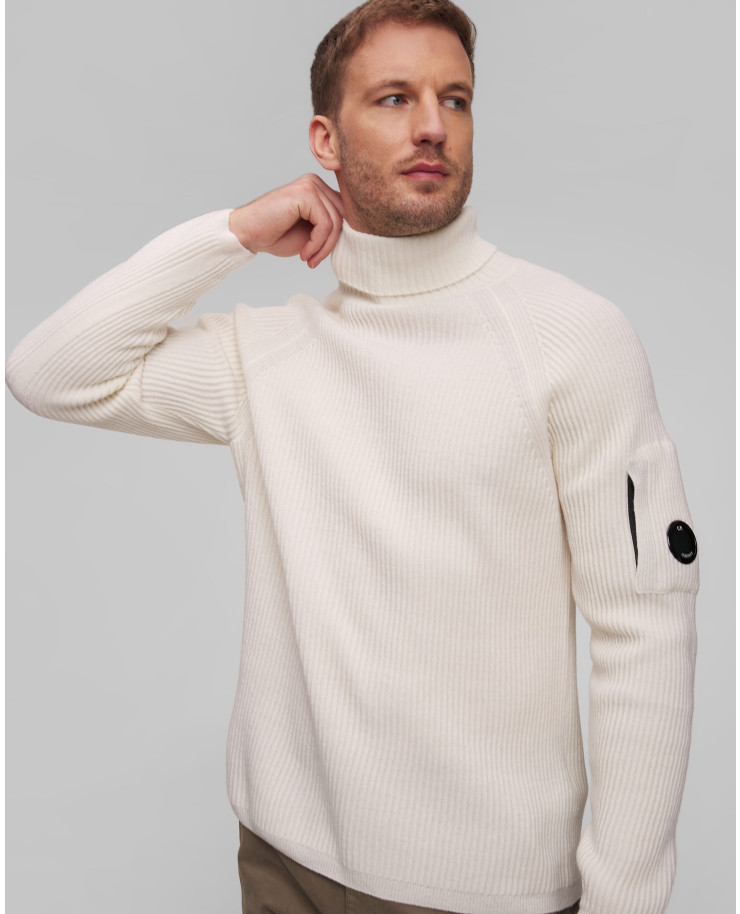 C.P. Company Herren-Rollkragenpullover aus Wolle in Weiß