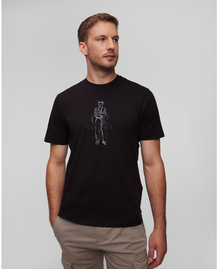 T-shirt noir pour hommes C.P. Company 