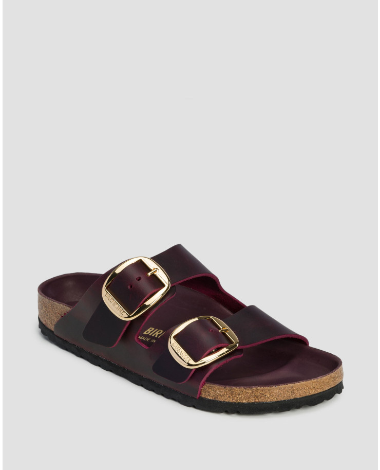 Sandales bordeaux pour femmes Birkenstock Arizona Big Bucle Narrow