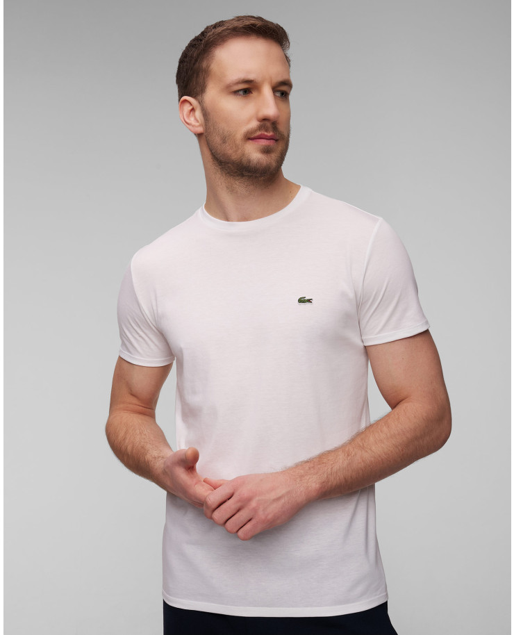 Tricou polo alb pentru bărbați Lacoste TH6709