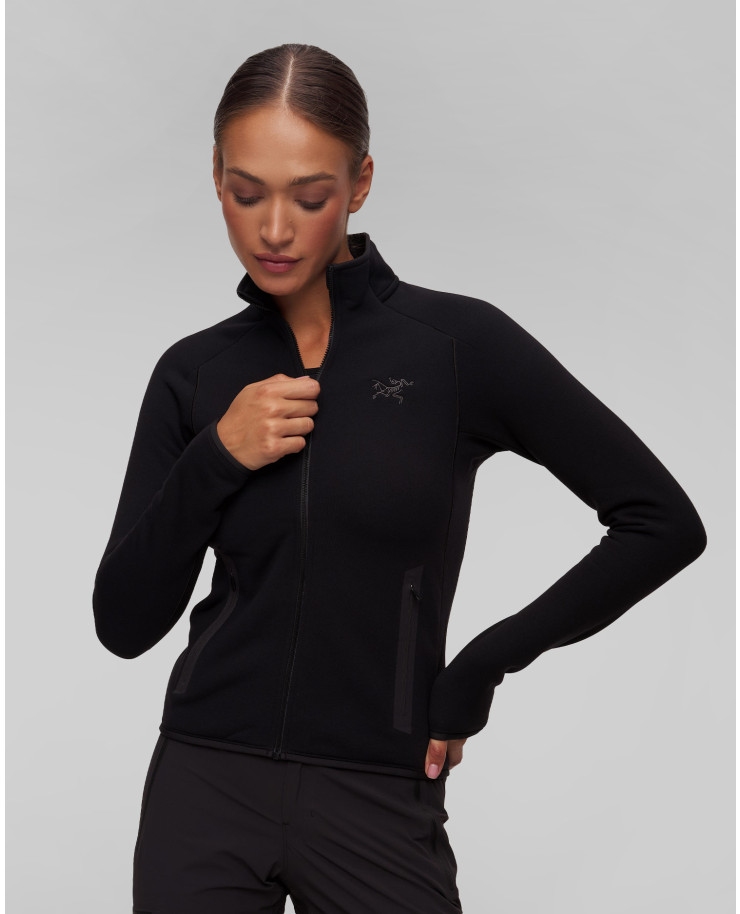 Felpa midlayer nera con cappuccio da donna Arcteryx Kyanite