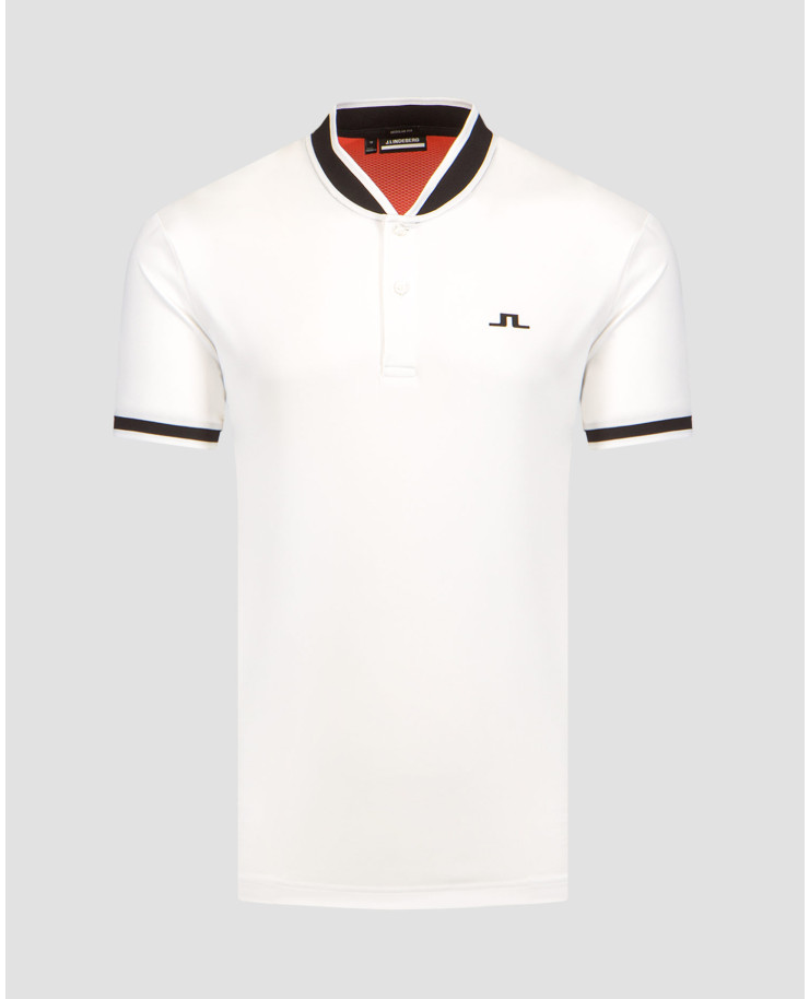 Tricou polo pentru bărbați J.Lindeberg Jensen - alb-portocaliu