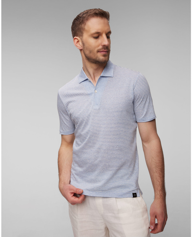 Striped linen polo Gran Sasso