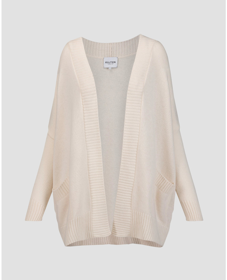 Cardigan beige in cashmere da donna Kujten Anja