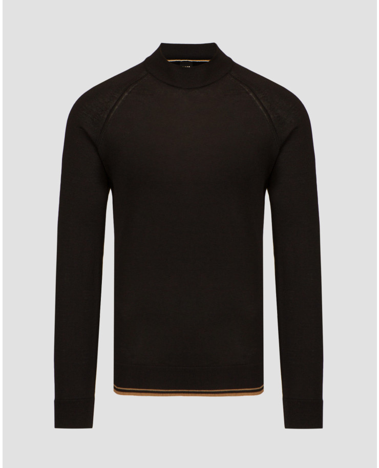 Men's black wool jumper Hugo Boss Perfino