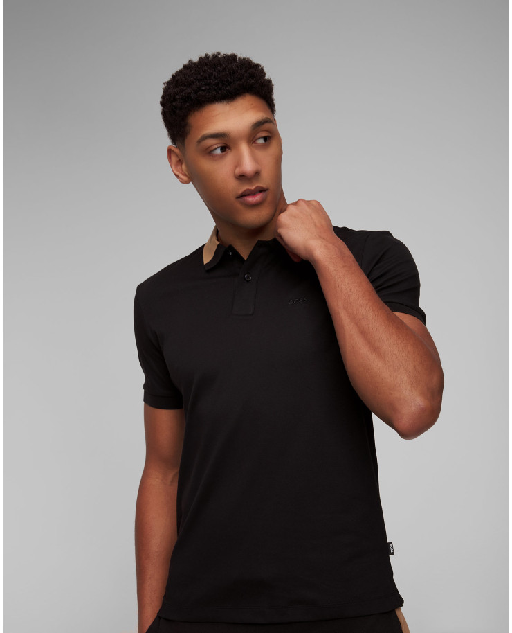 Tricou polo negru pentru bărbați Hugo Boss Phillipson