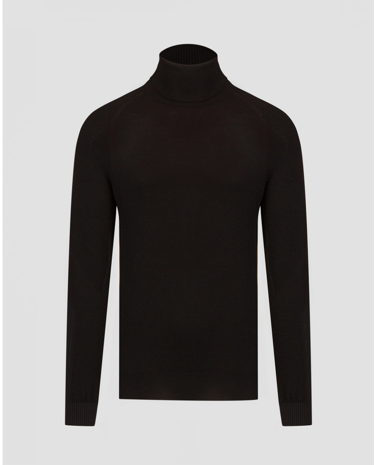 Pull noir en laine pour hommes Sease