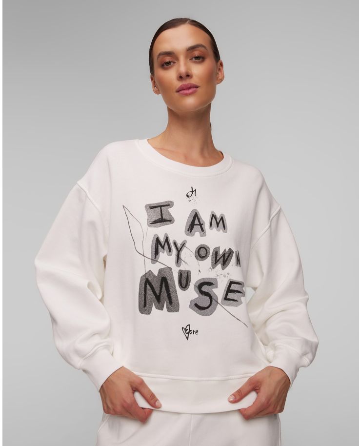 Sweat-shirt imprimé blanc pour femmes Deha