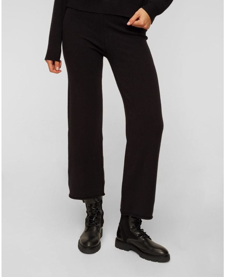 Černé dámské kalhoty z úpletu Deha