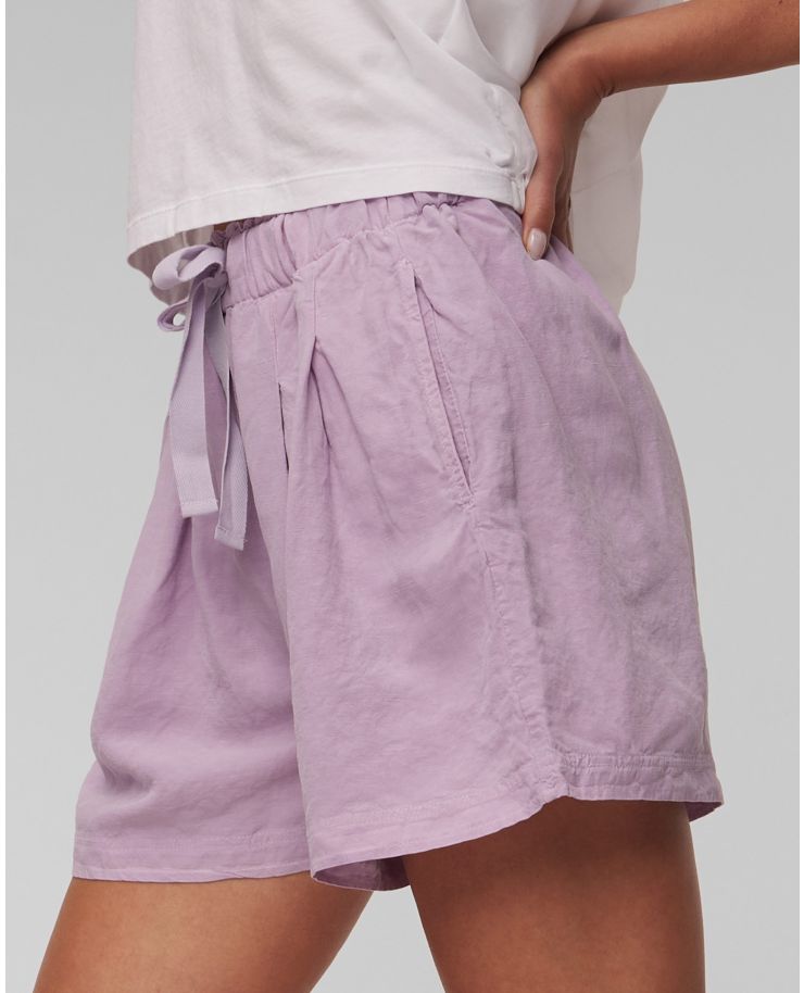 Pantaloni scurți din in violet pentru femei Deha