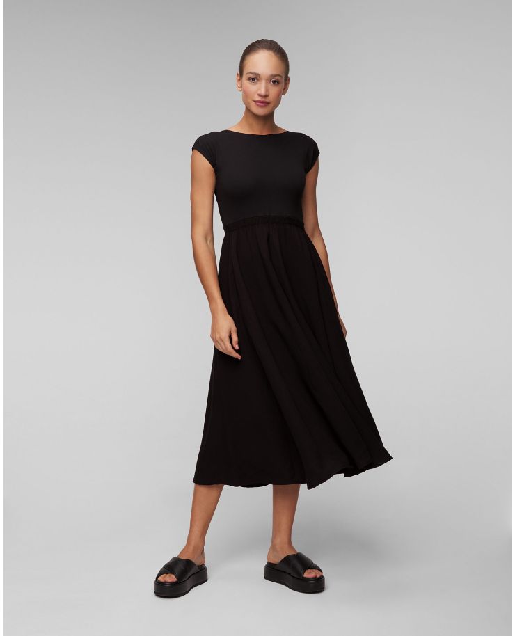 Women’s black summer dress with linen Deha