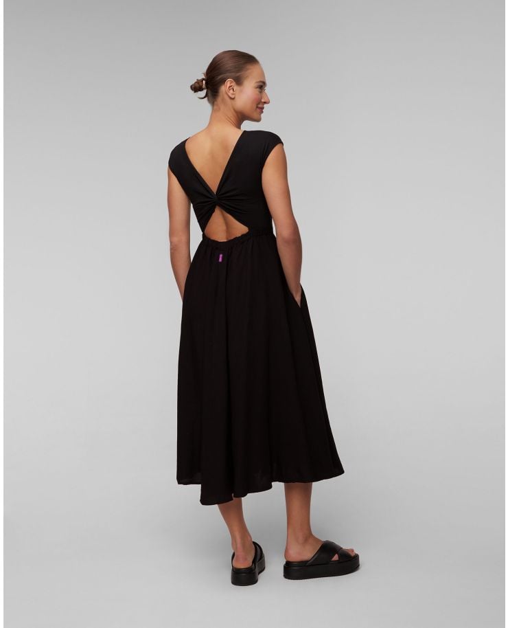 Dámské černé letní šaty ze lnu Deha