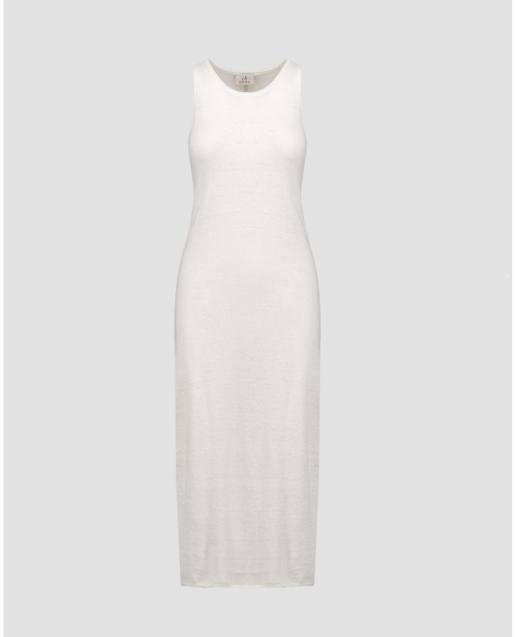 Dámské bílé pletené letní šaty ze lnu Deha