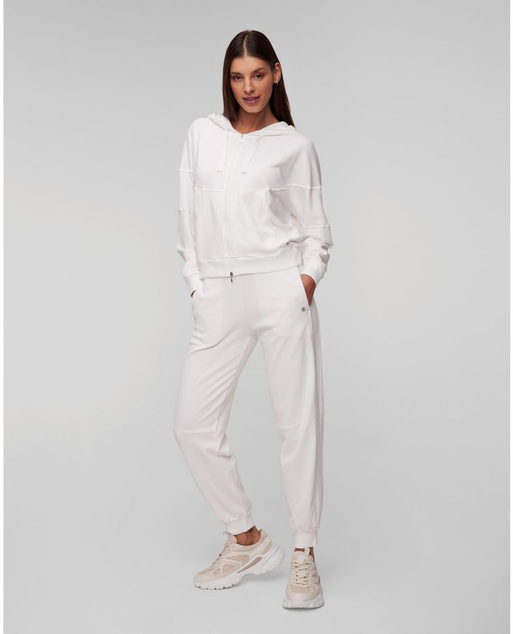 Sweat-shirt à capuche zippé blanc pour femmes Deha