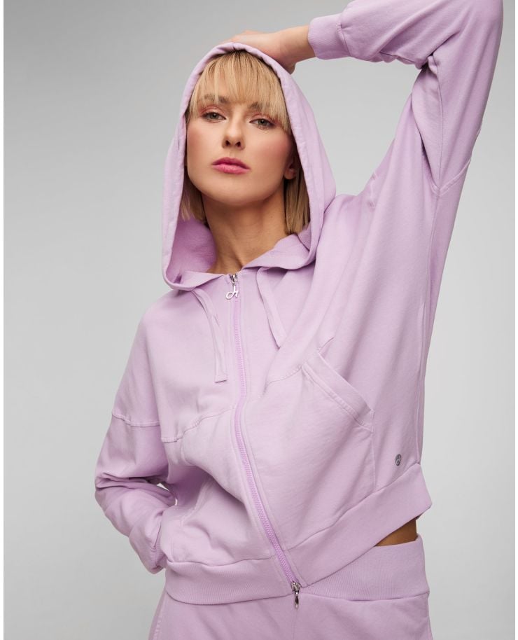 Sweat-shirt à capuche zippé violet pour femmes Deha