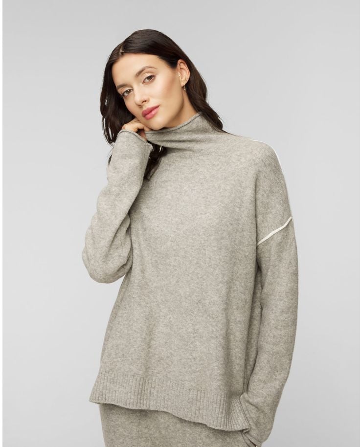 Women's grey sweater with a turleneck Deha