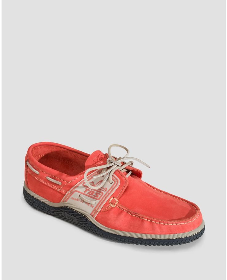 Men's red leather shoes TBS Globek