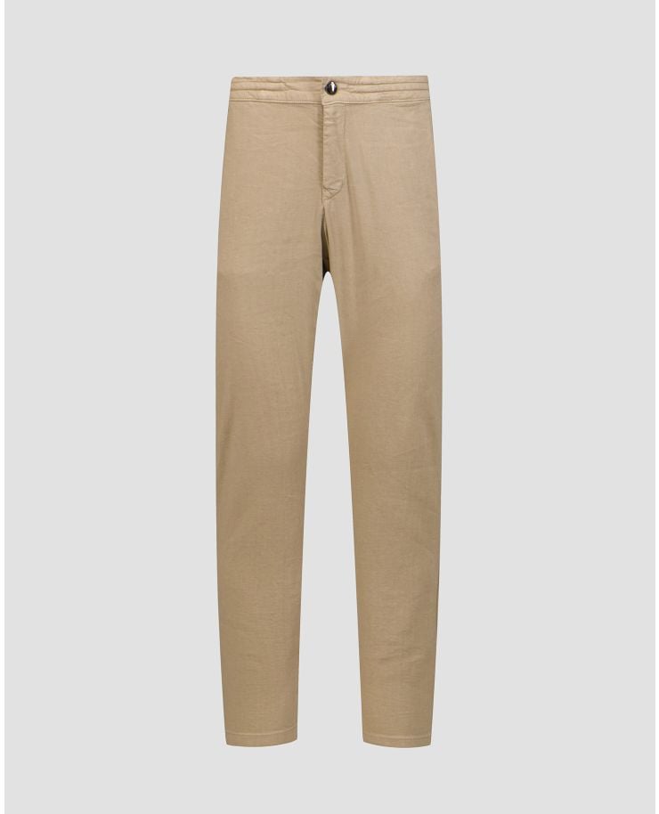 Beżowe spodnie lniane męskie BOGNER Riley-G5