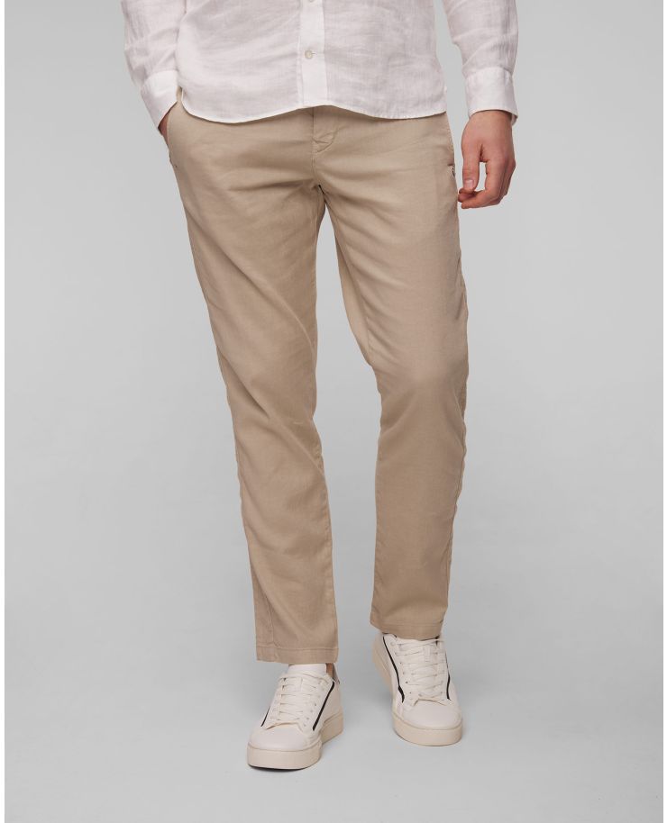 Béžové pánské lněné kalhoty BOGNER Riley-G5