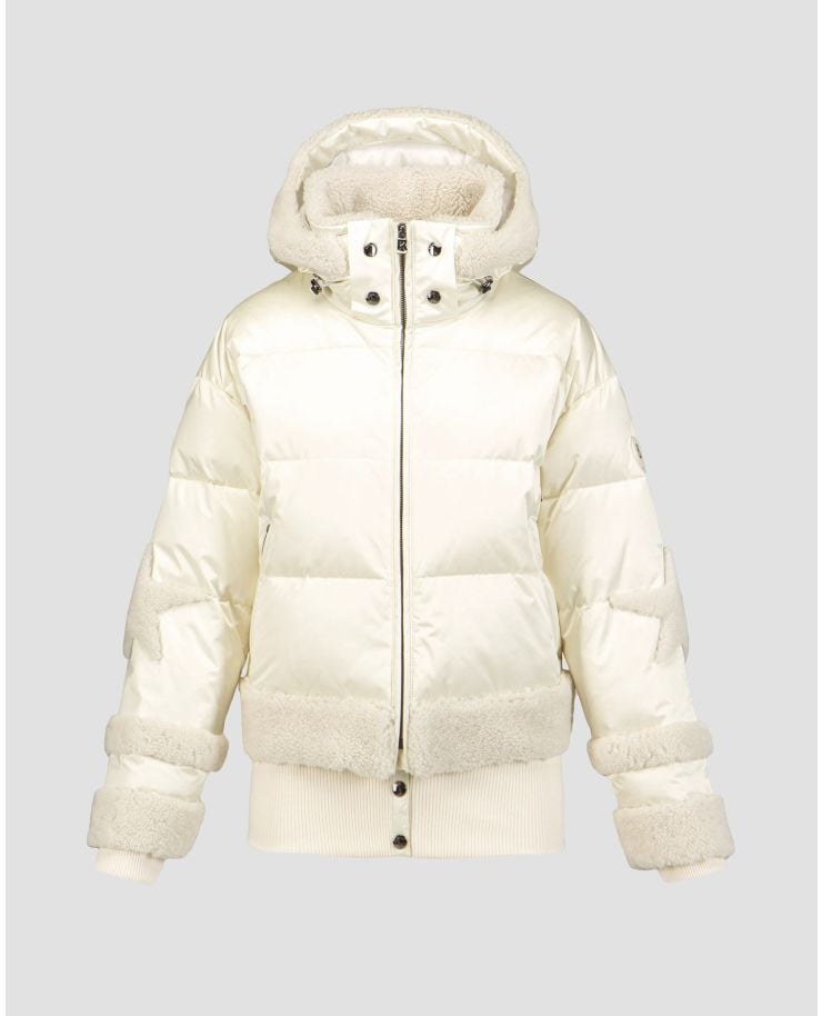 Women’s white down jacket with lambskin BOGNER Mia-Ld